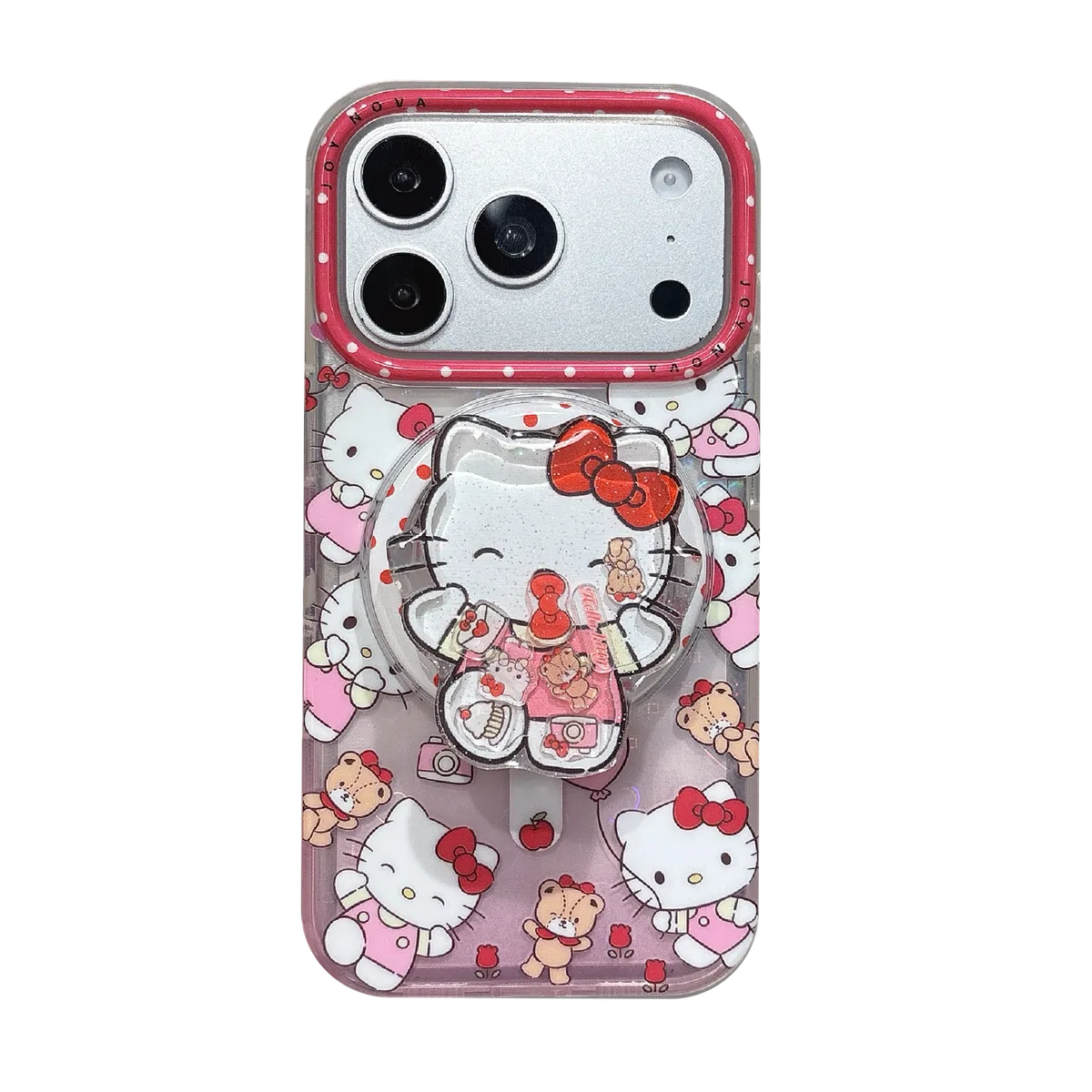 Sanrio Hello Kitty Clear Pink Polka Dot Case for iPhone 17 16 15 14 13 Pro Max — MagSafe